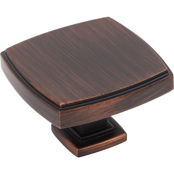 Jeffrey Alexander 1-3/4" Overall Length Brushed Oil Rubbed Bronze Square Renzo Cabinet Knob 141L-DBAC - main